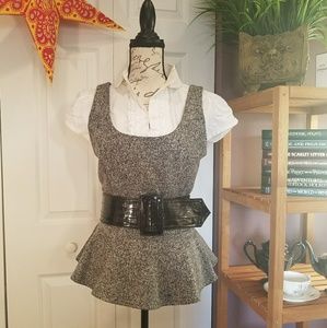 BEBE - Tweed Peplum Suit top sleeveless